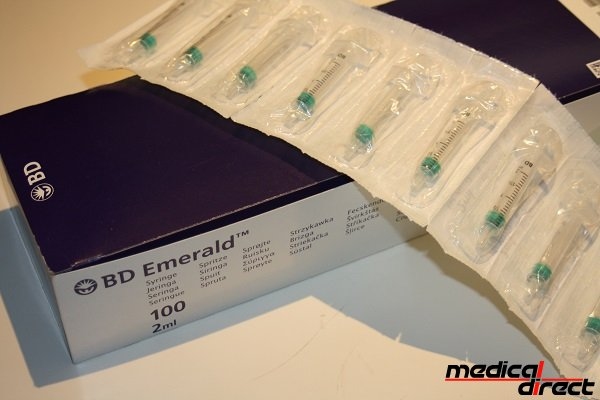 BD Emerald 3-delige injectiespuit, 2 ml luer, centrisch