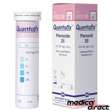 Quantofix peroxide 25, Semi Quantitative teststrip 6 x 95 mm