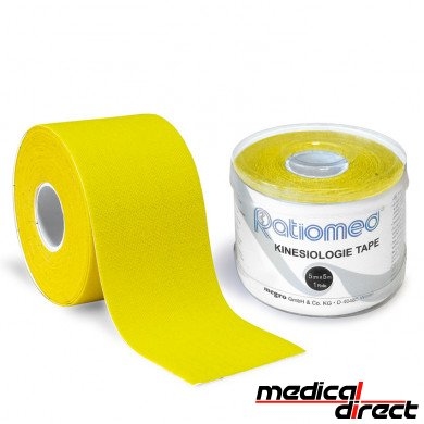 Kinesiologie tape 5 mtr x 5 cm, geel