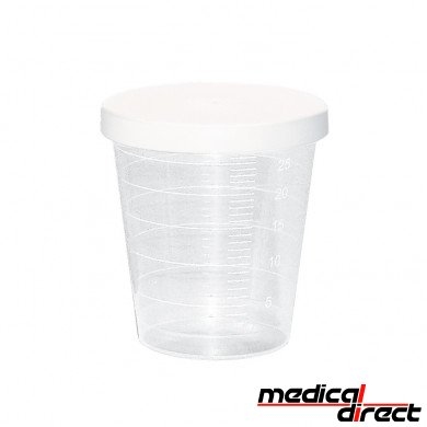 Medicijnbeker 30 ml, transparant met deksel