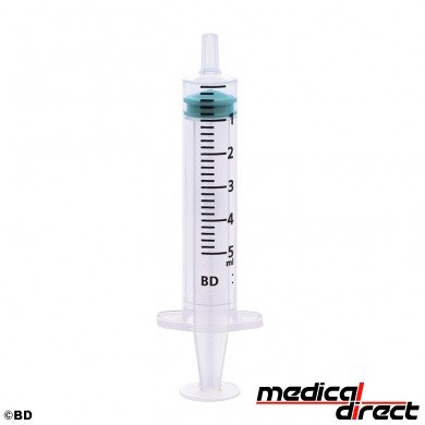 BD Emerald 3-delige injectiespuit, luer 5 ml, centrisch