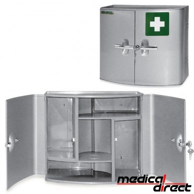 Verbandkast kunststof 2-deurs 38,5 x 18 x 32,5 cm zilver