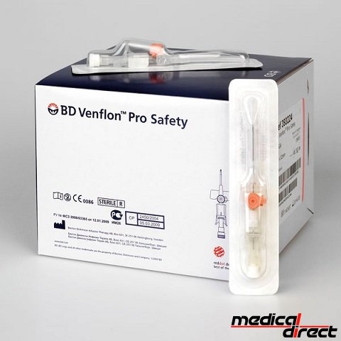 BD venflon Pro Safety 20G 1,1 x 32 mm, roze