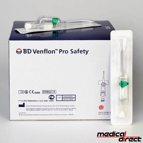 BD venflon Pro Safety 18G 1,3 x 45 mm, groen
