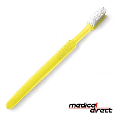 Disposable tandenborstel met tandpasta, geel
