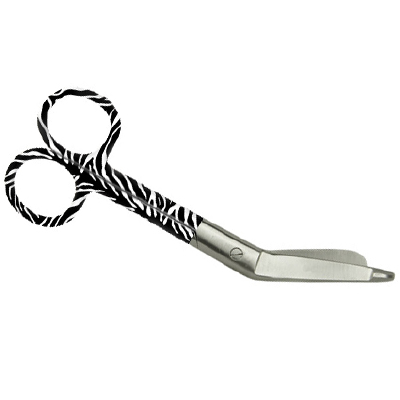 Verbandschaar RVS met gekleurd handvat; zebra