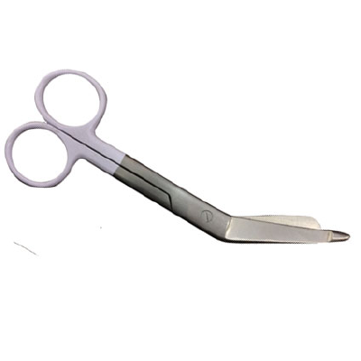 Verbandschaar RVS met wit handvat