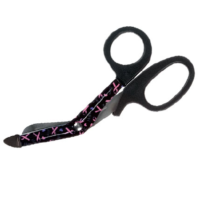 Verbandschaar universeel (17 cm); Zwart met roze strik