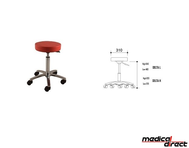 Tabouret kruk Delta, kleur rood