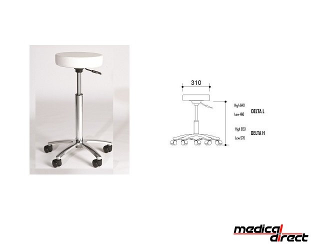 Tabouret kruk Delta, kleur wit