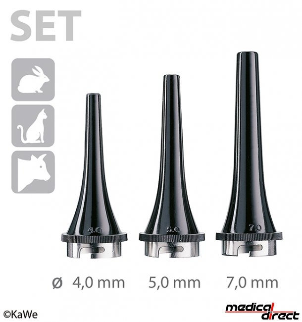 Veterinair oortrechterset herbruikbaar Ø 4,0 / 5,0 / 7,0 mm