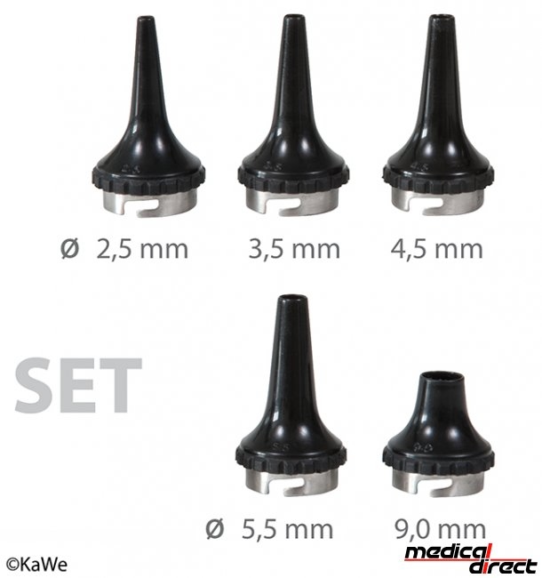 Oortrechterset Ø 2,5 / 3,5 / 4,5 / 5,5 / 9,0 mm