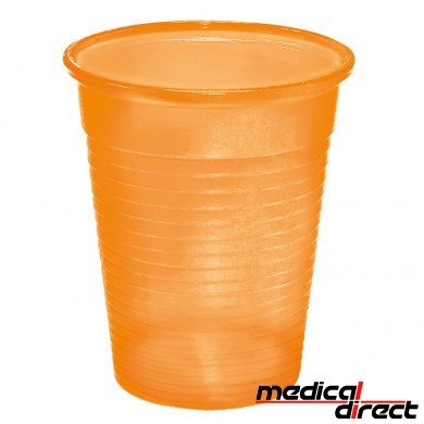 Plastic beker 180 ml oranje ( 100 )