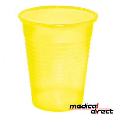 Plastic beker 180 ml geel ( 100 )