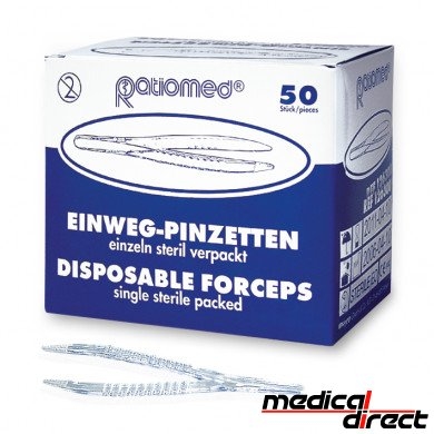 Pincetten disposable 12,5 cm, steriel