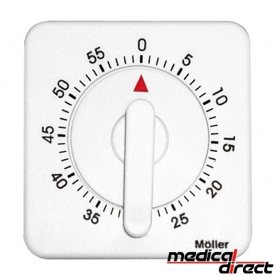 Laboratoriumklok 60 min. met wandbevestiging