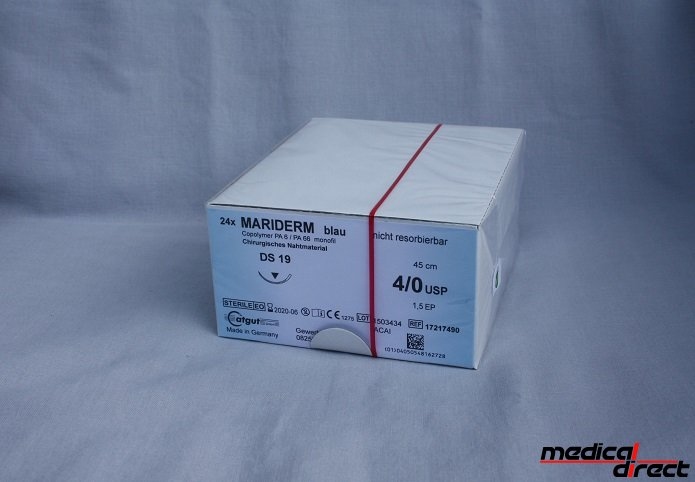 Mariderm USP 4/0 naald DS19 draadlengte 45 cm (24)