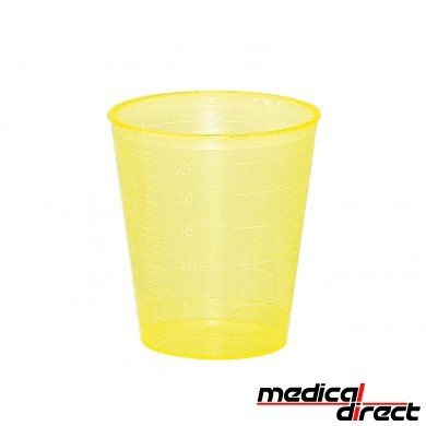 Medicijnbeker 30 ml, geel