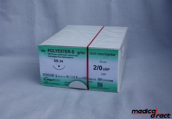 Polyester-S USP 5/0 naald DS16 draadlengte 45 cm (24)