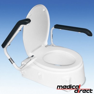 Toiletzitverhoger met armleuningen en deksel