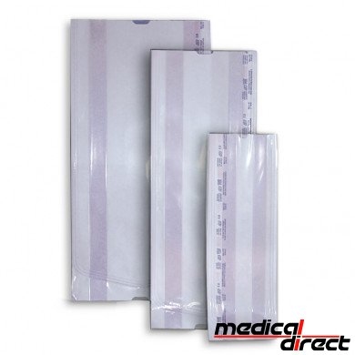 Sterilisatiezak 200 x 400 mm met vouw en 2 indicatoren